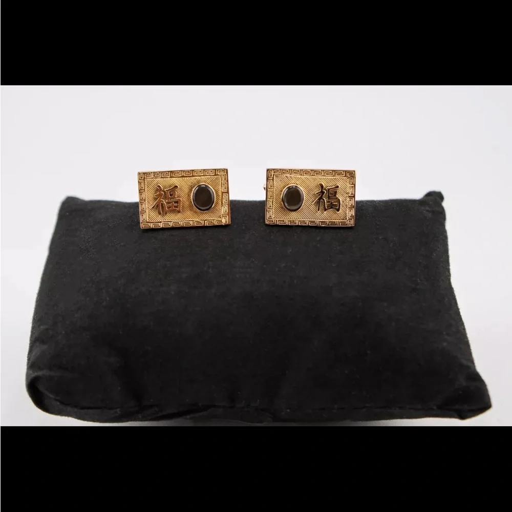 14k Gold Men's Asian Cufflinks